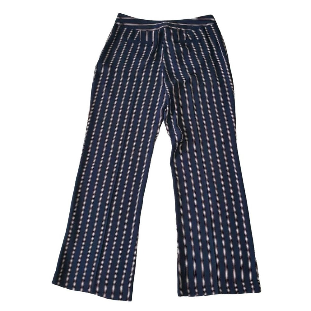 Adrianna Papell Navy Blue Vertical Stripes Pleated Front Dress Pants Size 8 - Picture 3 of 14